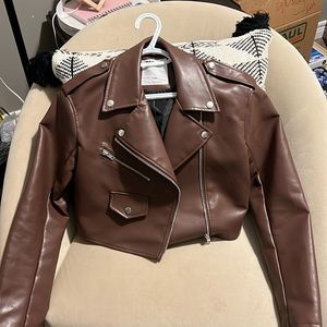 Garage Clothing brown leather jacket
